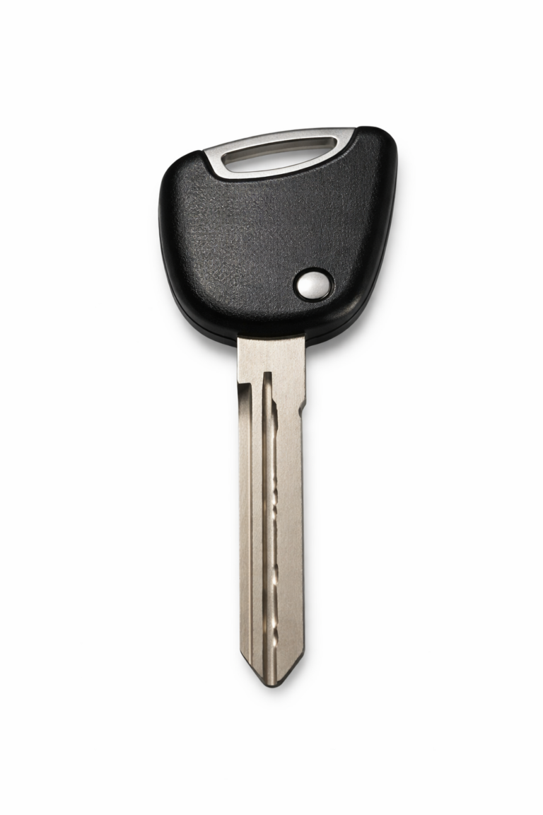 High-security key with precision cut grooves. Requires special equipment — we got it.